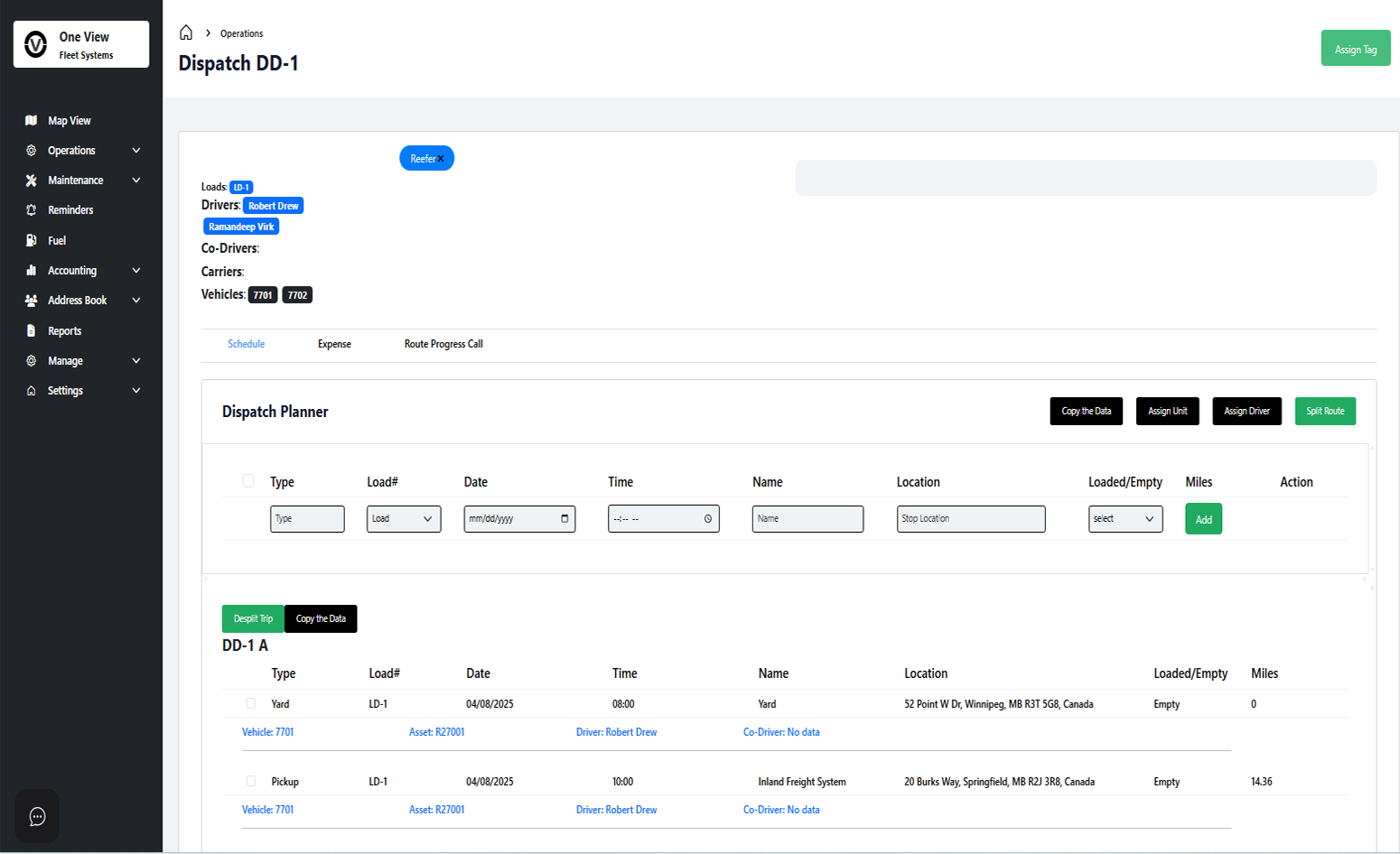 Dispatch and Accounting Integration